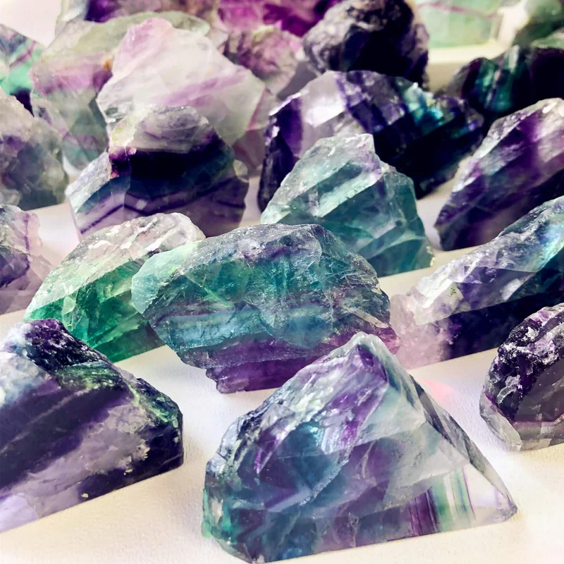 Fluorite natural stone close-up