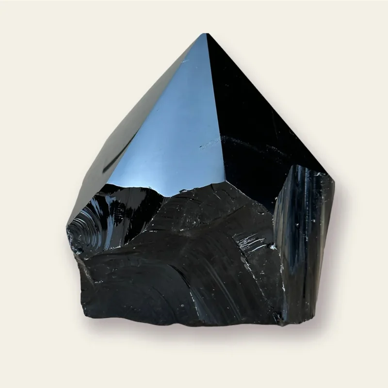 Obsidian natural stone close-up